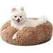 Sanmadrola Dog Bed for Small Dogs 20inch Calming Dogs Bed & Cat Dog Washable-Round Cozy Soft Pet Bed for Puppy and Kitten Donut Cuddler Round Dog Bed Fits up to 15 lbs Pets Light Coffee