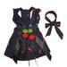 Pet Skirt with Fur Ball Decoration - Adorable Bowknot Cherry Print Summer Dress with Necktie