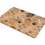 Pet Placemat - Clear Printing Fast Water Absorption - Cartoon Pattern Fake Leather - Pet Bowl Placemat