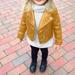 Lilgiuy Little Girls Faux Leather Coat Winter Casual Solid Color Long Sleeve Lapel Outwear Motorcycle Short Jacket Clothing Yellow
