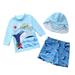 Baby Toddler Boys Two Pieces Shark Swimsuit Set Boys Crab Bathing Suit Rash Guards with Hat UPF 50+