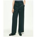 Brooks Brothers Women's Cotton Twill Wide Leg Pants | Black | Size 2