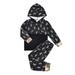 Youmylove Toddler Kids Boys Outfit Prints Long Sleeves Hooded Sweatershirt Pants 2Pcs Set Outfits Boys 2 Piece Outfit