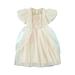 TAIAOJING Little Girls Short Sleeve Dress Little Girls Beauty Chiffon Dress Up Kids White Princess Dresses