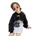 Rovga Girls Outfit Set Children Kids Letter Princess Dress Top T Shirt Long Sleeve Patchwork Sweatshirt Hoodie Outfit Set 2Pcs Clothes For 6-8 Years