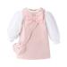 Toddler Girl s Mesh Sheer Long Sleeve Top & Bowknot Dress & Crossbody Bag Cute Set 3 Piece Outfits Girls Photo Dress Young Girl Fashion Dresses