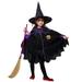 Rovga Girls Outfit Set Clothes Party Cape Cloak Witch Hat Outfits For 4-5 Years