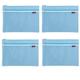 BE-TOOL A4 Mesh Zippered Document Wallets File Storage Folder Oxford Cloth Envelopes Folders Bag for School Office Supplies Blue 4Pcs