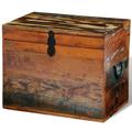 moobody Reclaimed Solid Wood Storage Box Wooden Trunk Chest Case Cabinet Container with Handles for Bedroom Closet Home Organizer Collection 15 x 11 x 12 Inches