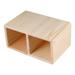 Two Compartments Wooden Container Pen Holder Office Organizer Unfinished Solid Color Case Pot for Home Office DIY Graffiti