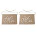 2Pcs Wedding Decoration Pennant Reception Sign Mr And Mrs Linen Flag Chair Banner Props Photograhs Anniversary Party