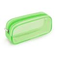 Kiralita Lovely And Clear Design Grid Mesh Pen Pencil Case With Zipper Multipurpose School Kids Use Stationary Bag - Green