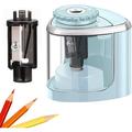 Pencil Sharpener Electric Pencil Sharpeners Portable Pencil Sharpener Kids Blade to Fast Sharpen Suitable for No.2 Colored Pencils(6-8mm) School Pencil Sharpener Classroom Office Home (Blue)