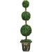 4 Ft Artificial Boxwood Topiary Tree Fake Greenery Plants Tree Leaves & Cement-Filled Plastic Flower Decorative Trees For Home Office Indoor Outdoor