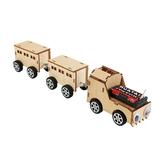 Diy toy Woodcraft Toy Wooden Train Construction Kit Wood Model 3D Wooden Puzzle Children Educational Toy DIY Kit for Children for Kids Fun Toy