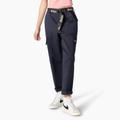 Dickies Women's Relaxed Fit Contrast Stitch Cropped Cargo Pants - Dark Navy Size 28 (FPR57)