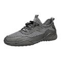 ZIZOCWA Lightweight Men S Lace Up Sport Shoes Non-Slip Soft Sole Mesh Breathable Casaul Walking Shoes Wide Width Tennis Work Sneakers Grey Size44