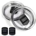 2 Pack 30 oz Magnetic Tumbler Lid with 2 Magnetic Slider Replacement 30 oz Replacement Lid for Lids Compatible with Rambler or Old Style Rtic Coffee Tumbler
