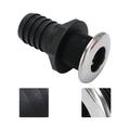 Thru Hull Fitting Thru Hull Connector Through Hull Fitting Thru Hull Scupper Boat Water Drain 1 1/2in Through Hull Drain Straight Black With Stainless Steel Cover Flapper For Boats