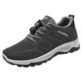 ZIZOCWA Breathable Mesh Men S Sports Shoes Lace Up Thick Bottom Comfortable Tennis Shoes Casual Soft Sole Walking Running Work Shoes Grey Size40