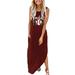 B91xZ Sun Dresses for Women 2023 Summer Dress for Women Baseball Mom Gift Tshirt Dresses Graphic Printed Casual Maxi Dress Plus Size Summer Dresses XXL