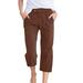 Quealent Women s Pants Plus Size Women s Golf Pants Quick Dry Hiking Pants Lightweight Work Ankle Dress Pants for Women Business Casual Travel (Brown S)