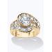 Women's 4.79 Tcw Round Cubic Zirconia Bypass Ring In 14K Gold-Plated Sterling Silver by PalmBeach Jewelry in Gold (Size 7)