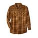 Men's Big & Tall Wrangler® flannel plaid shirt by Wrangler in Beige Brown (Size 2XL)