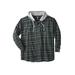 Men's Big & Tall Wrangler® hooded flannel plaid shirt by Wrangler in Charcoal Black (Size 6XL)