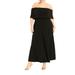 Plus Size Women's Off The Shoulder Knit Maxi Dress by ELOQUII in Black Onyx (Size 14)