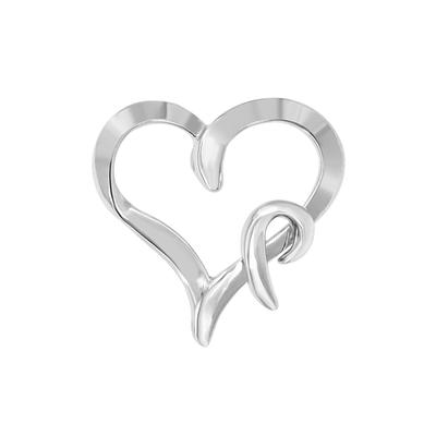 Women's Silver Heart Shaped Pendant Necklace by Haus of Brilliance in Silver