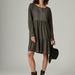Lucky Brand Pintuck Tiered Knit Henley Dress - Women's Clothing Dresses in Raven, Size XS