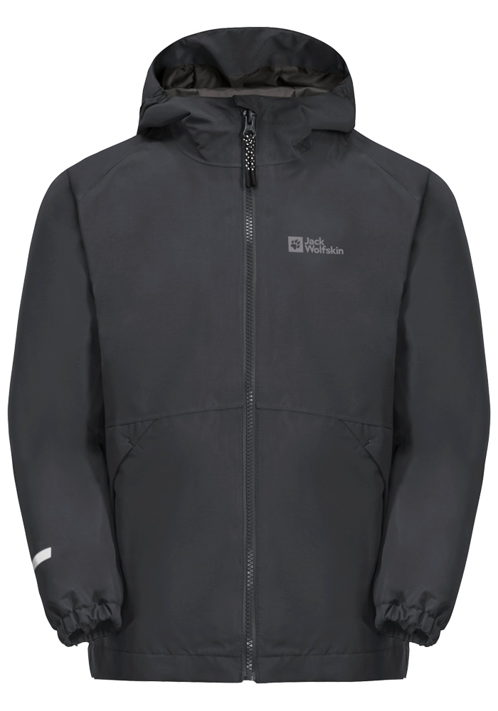 3-in-1-Funktionsjacke JACK WOLFSKIN "ICELAND 3IN1 JACKET K", Kinder, Gr. 152, grau (phantom), Oberstoff:100% POLYESTER; Kontrast:100% POLYESTER; Futter:100% POLYESTER ; Innenmaterial: 100% POLYESTER ; Futter:100% POLYESTER, Jacken Image