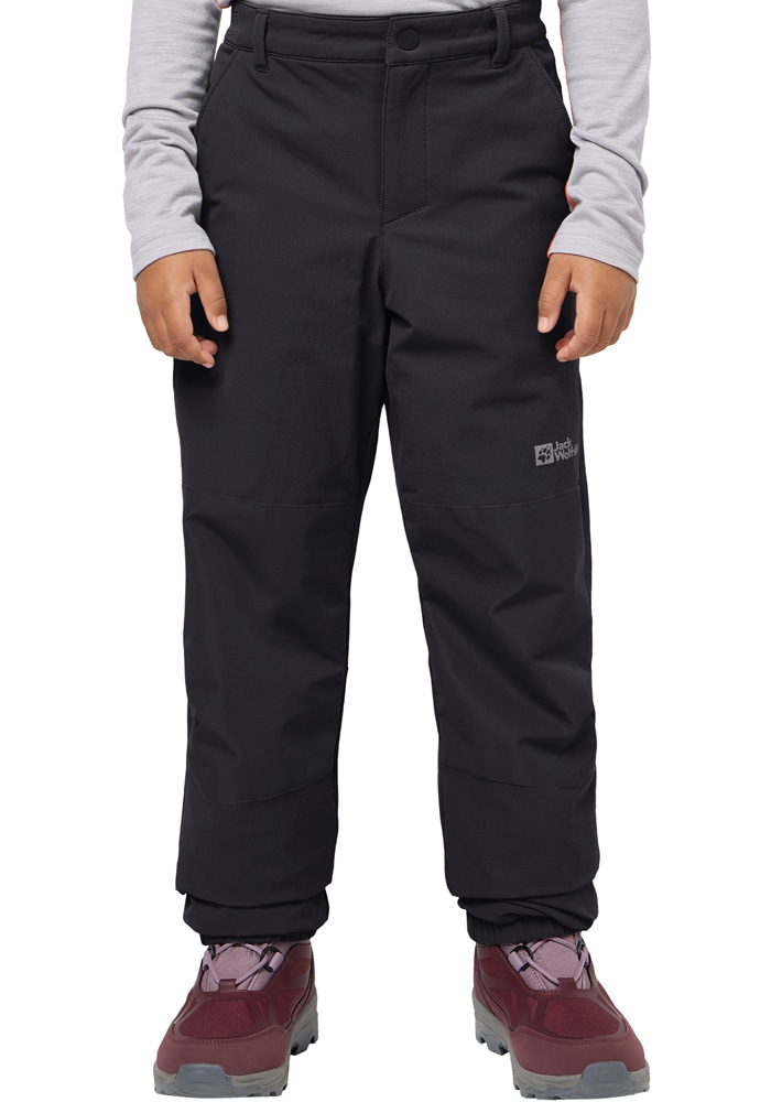 Outdoorhose JACK WOLFSKIN "RASCAL WINTER PANTS K", Kinder, Gr. 116, Normalgrößen, schwarz, Obermaterial: 92% Polyamid, 8% Elastan; Kontrast: 100% Polyester; Futter: 100% Polyester, Hosen Image