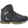Trekkingschuh JACK WOLFSKIN "FORCE CREST TEXAPORE MID M", Gr. UK 6,5 - EU 40, Normalschaft, schwarz (schwarz, burlygelbxt), Oberstoff: Synthetik; ;Obermaterial 2: Textile; Futter: Texapore Ecosphere Pro;Sole: / EVA; 100% / EVA, Schuhe