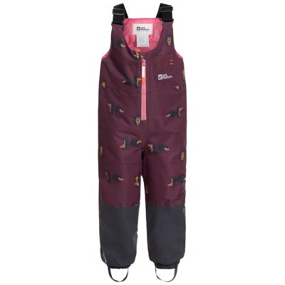 Outdoorhose JACK WOLFSKIN "GLEELY 2L INS PRINT BIB K", Kinder, Gr. 128, Normalgrößen, lila (boysenberry, 51), 1. OBERSTOFF 100% POLYESTER, 2. OBERSTOFF 100% POLYAMID, FUTTER 100% POLYESTER FÜLLUNG 100% POLYESTER, Hosen Image