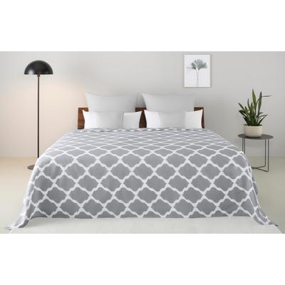 Tagesdecke HOME AFFAIRE "Alba", grau, B:140cm L:210cm, Baumwolle, Tagesdecken, leichter Überwurf ohne Füllung, auch als Tischdecke verwendbar Image