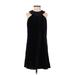 INC International Concepts Casual Dress - Mini Halter Sleeveless: Black Print Dresses - Women's Size 0