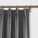 ChadMade 66W x 90L Inch Carbon Grey Faux Linen Curtain Drapes with Blackout Lining, Room Darkening Pinch Pleat Curtain for Sliding Glass Door Patio Door Living Room (1 Panel)