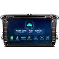 XTRONS Android 12 Car Stereo for VW Volkswagen EOS Golf, Octa Core 8GB+128GB Car Radio DVD Player, 8" QLED IPS Touched Car Bluetooth GPS Navigation DSP CarPlay 4G LTE support TPMS DVR AHD Camera DAB+