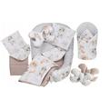 BABYMAM 6Pc Baby Set Cocoon Blanket Double Cushion Bears/Dots Grey