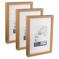 Ikea RIBBA Chunky Thick A4 Box Photo Frames, Oak-Effect, 21 x 30 Centimetres (With 13 x 18 Mat), Fibreboard & Plastic - Set of 3