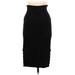 Diane von Furstenberg Casual Midi Skirt Calf Length: Black Print Bottoms - Women's Size 6