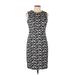 Calvin Klein Casual Dress - Bodycon: Black Floral Motif Dresses - Women's Size 10 Petite