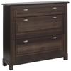 Schuhkommode HOME AFFAIRE "Rauna Schuhkipper, Schuhschrank", braun (dunkelbraun), B:111,5cm H:106,5cm T:38cm, FSC-zertifiziertes Massivholz, Sideboards, Kiefermassiv, Breite 120 cm, 3-Fachschuhtrommel, ca. 24 Paar Schuhe