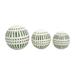 Birch Lane™ Androw 3 Piece Orb Sculpture Set Porcelain/Ceramic in Green/White | 6 H x 6 W x 6 D in | Wayfair 12048996347242A0839B379C1824F8B5