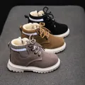 Bottes de course en cuir coordonnantes pour enfants chaussures décontractées pour garçons