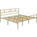 Red Barrel Studio® Graceful Scroll Platform Bed w/ Multiple Size & Color, Metal in Black/Yellow | King | Wayfair A79DAC574D094B4CB9CB5715E933AC78