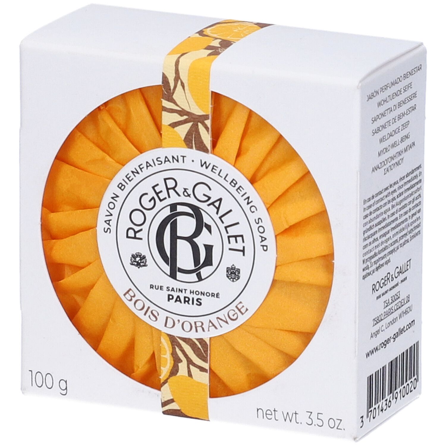 ROGER&GALLET Saponetta di Benessere BOIS D'ORANGE 100 g Sapone