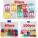 50/80/100pcs Car Fuses Medium Auto Blade Fuses 3A 5A 7.5A 10A 15A 20A 25A 30A 35A 40A AMP Truck Auto